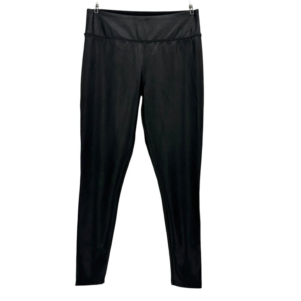 Nordstrom Womens Small Pants Faux Leather Black Leggings Pull On Fitted Ankle